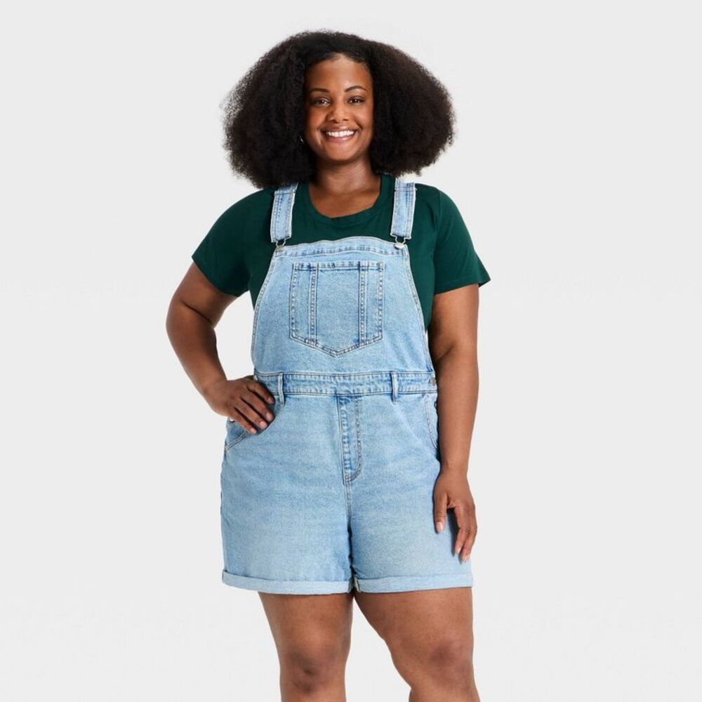 Women's Denim Shortall - Ava & Viv Light Wash 24